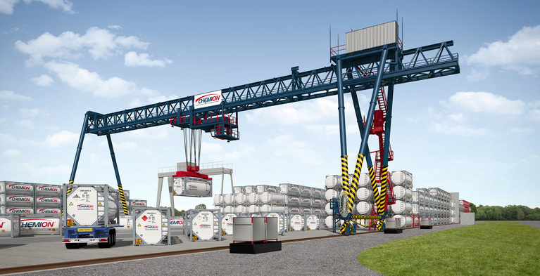 Fotosimulation des neuen Containerterminals